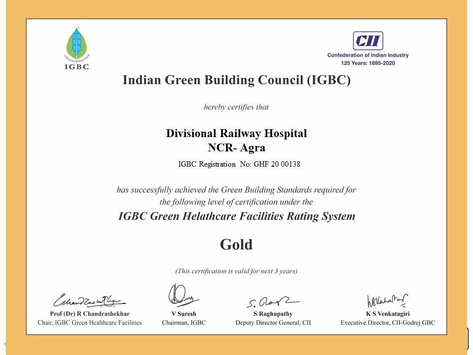 Agra railway hospital gets first green rating certificate in Indian Railways